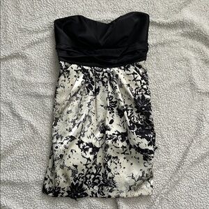 Ruby Rox Strapless Black and Cream Dress